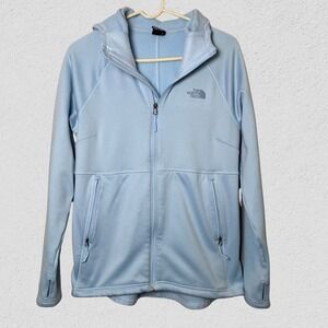 The‎ North Face Women Blue Fleece Full Zip Jacket Hoodie Gorpcore Thumb Holes